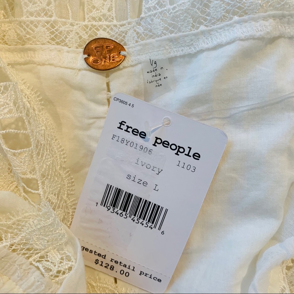 Free People NWT Ivory Verona Lace Cut Out Dress - Picture 10 of 14